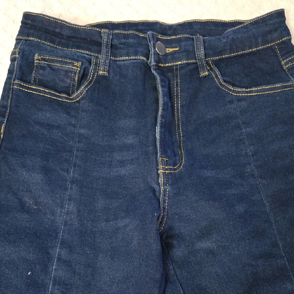 Dark Blue High-Waist Denim Jeans
